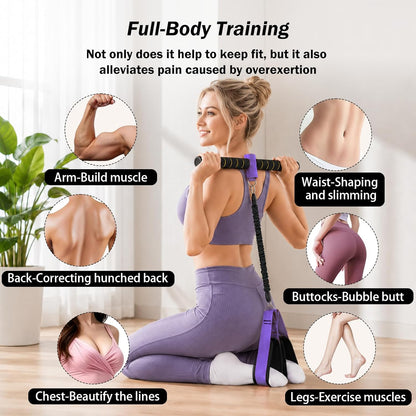 Resistance Bands with Handles, 6-Tube Elastic Pedal Resistance Band for Working Out, Durable Natural Rubber Exercise Bands, Multifunction Exercise Equipment for Abdomen, Waist, Arm, Leg Stretching