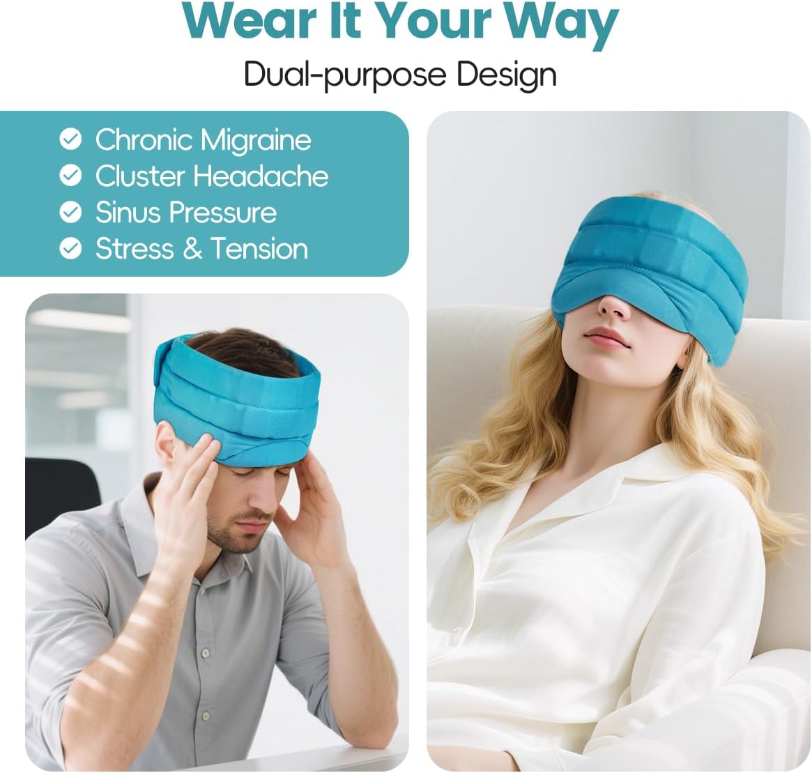 Neck Ice Pack Wrap for Cervical Pain, 2 Hours Long Lasting Cold