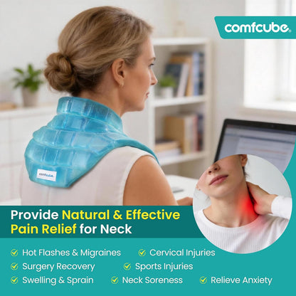 Neck Ice Pack Wrap for Cervical Pain, 2 Hours Long Lasting Cold
