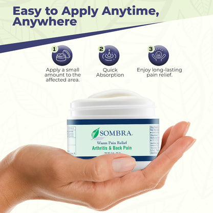 Sombra Warm Pain Relief 8 oz Jar for Arthritis, Back Pain & Pre-Exercise