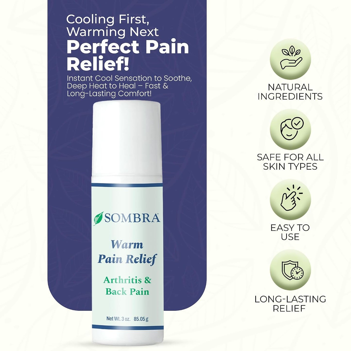 Sombra Warm Pain Relief 8 oz Jar for Arthritis, Back Pain & Pre-Exercise
