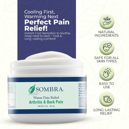 Sombra Warm Pain Relief 8 oz Jar for Arthritis, Back Pain & Pre-Exercise