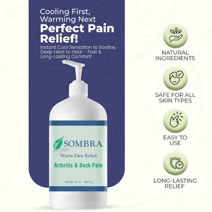 Sombra Warm Pain Relief 8 oz Jar for Arthritis, Back Pain & Pre-Exercise
