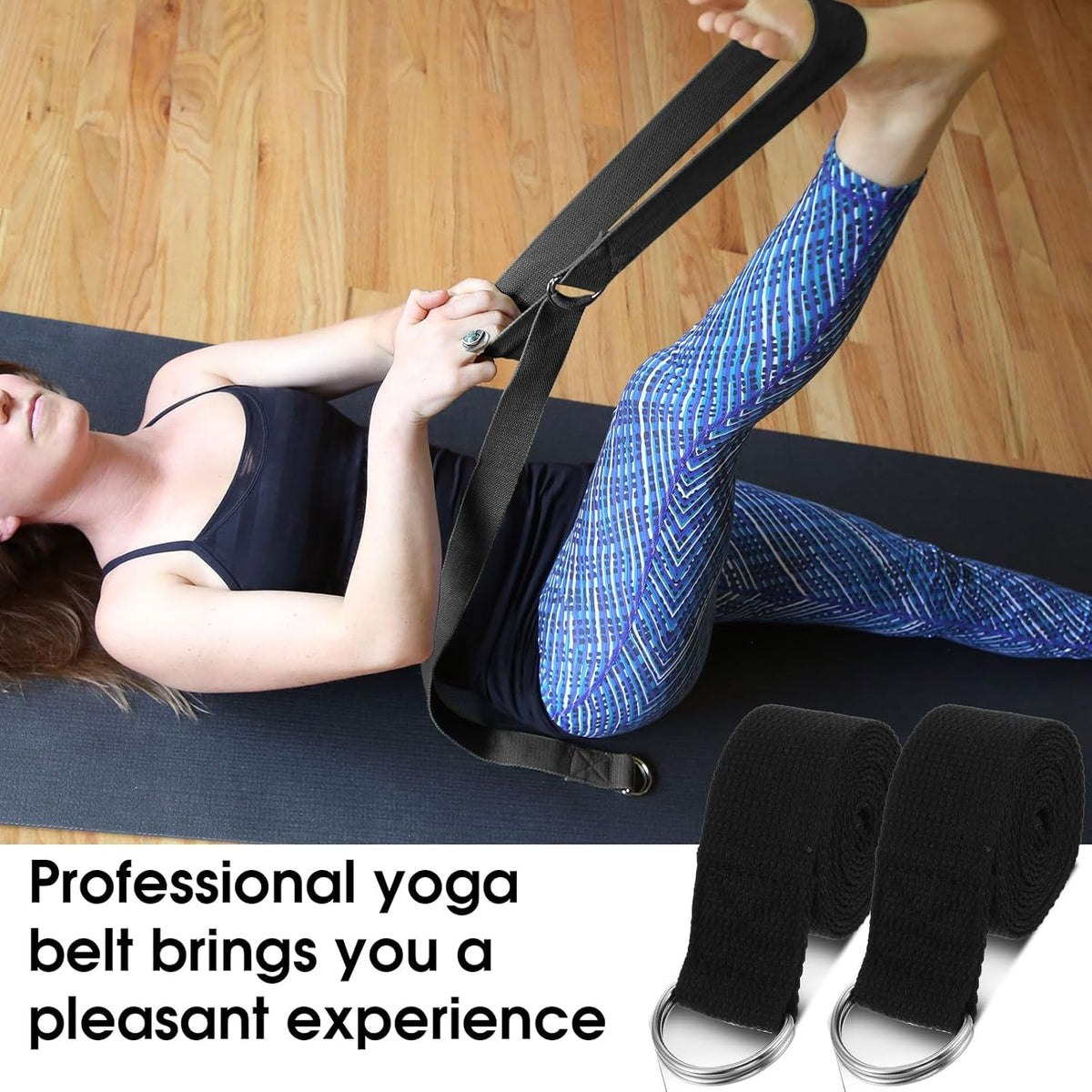 12 Pcs Yoga Strap 6Ft Exercise Stretch Bands for Flexibility with Adjustable Metal D Ring Buckle Loop Stretch Strap Non Elastic Yoga Belt Yoga Exercise Adjustable Straps for Pilates