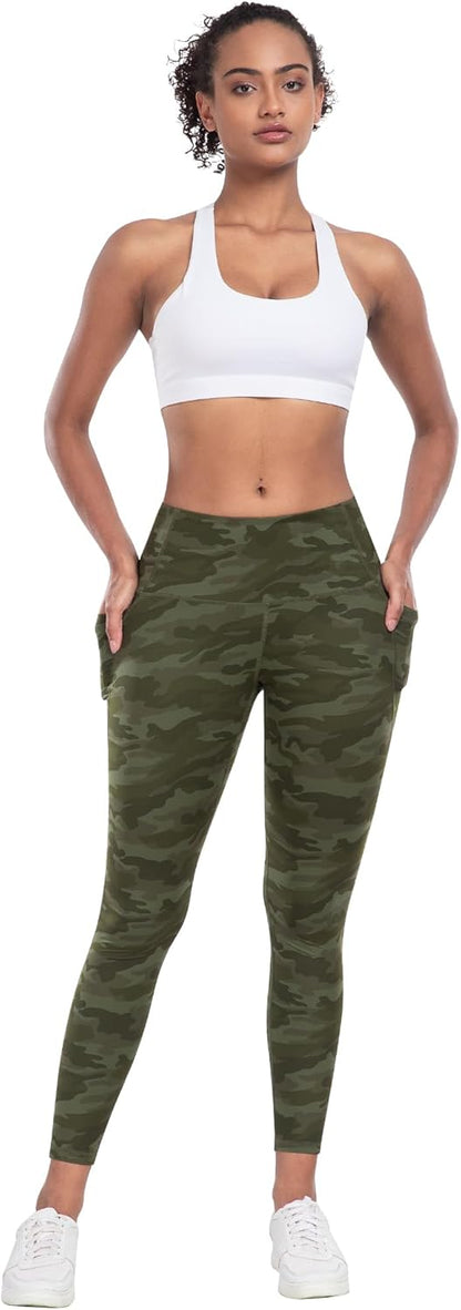 Leggings with Pockets for Women, 6 Packs Soft High Waisted Tummy Control Workout Yoga Pants