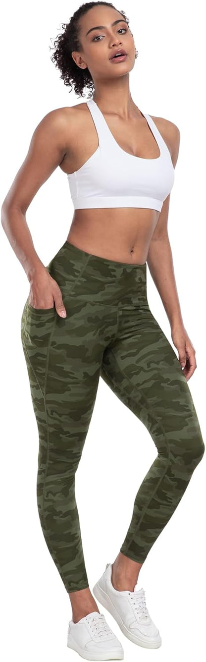 Leggings with Pockets for Women, 6 Packs Soft High Waisted Tummy Control Workout Yoga Pants