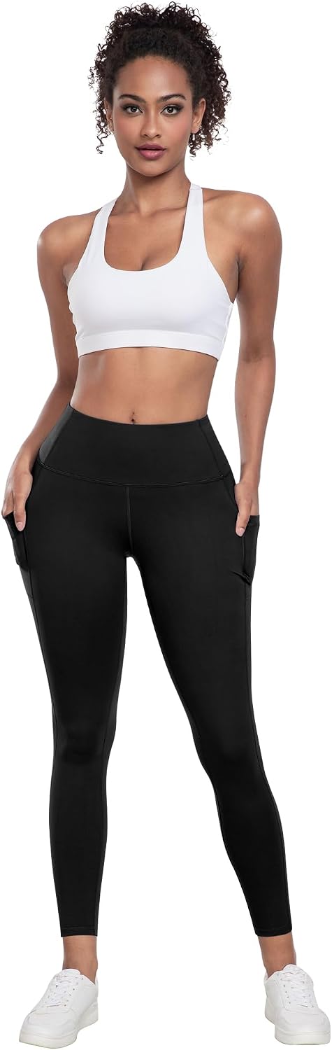 Leggings with Pockets for Women, 6 Packs Soft High Waisted Tummy Control Workout Yoga Pants