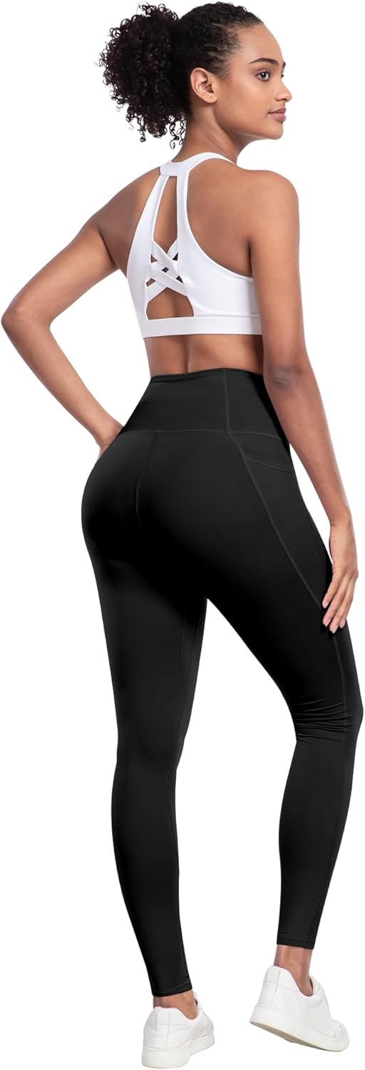 Leggings with Pockets for Women, 6 Packs Soft High Waisted Tummy Control Workout Yoga Pants