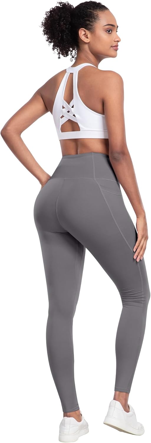 Leggings with Pockets for Women, 6 Packs Soft High Waisted Tummy Control Workout Yoga Pants