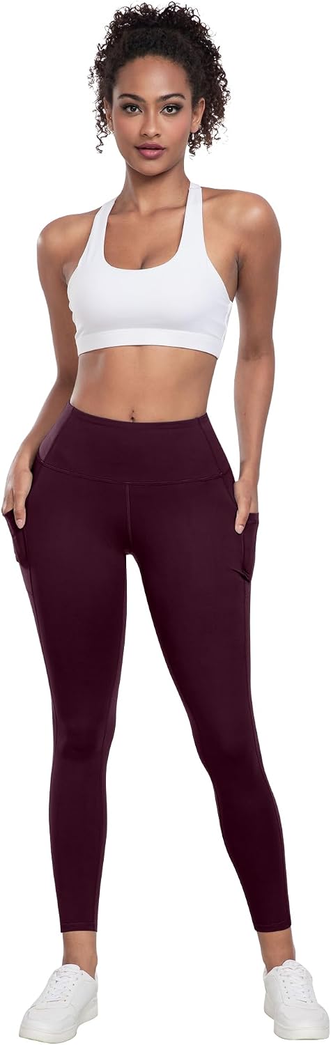 Leggings with Pockets for Women, 6 Packs Soft High Waisted Tummy Control Workout Yoga Pants