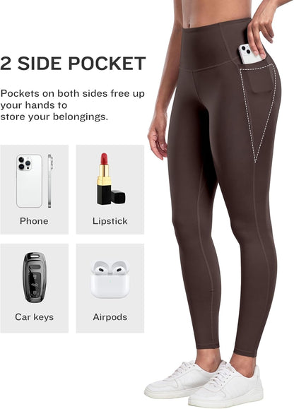 Leggings with Pockets for Women, 6 Packs Soft High Waisted Tummy Control Workout Yoga Pants