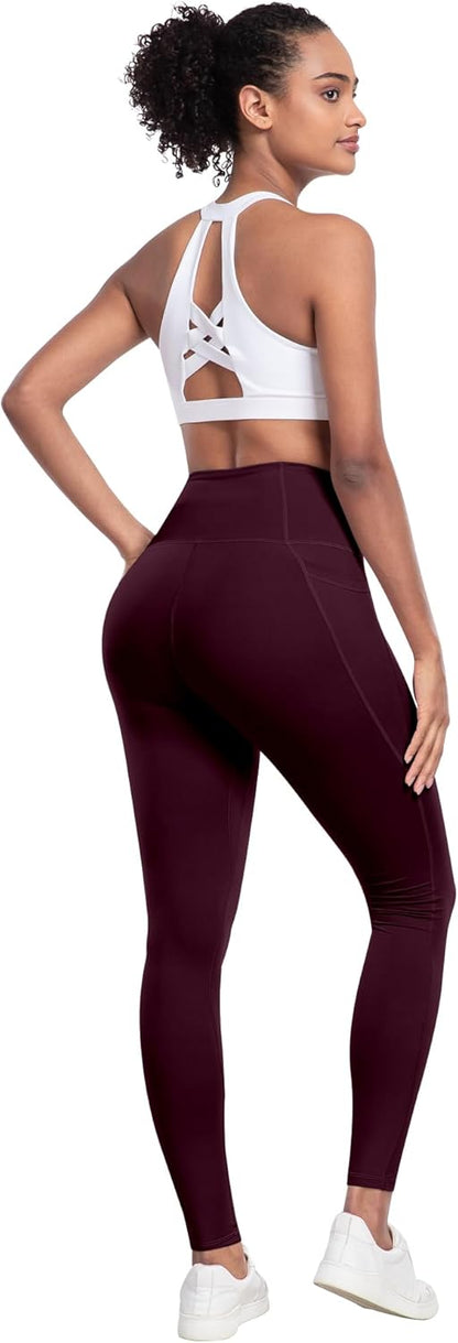 Leggings with Pockets for Women, 6 Packs Soft High Waisted Tummy Control Workout Yoga Pants