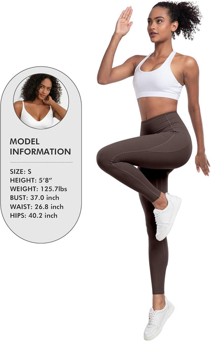Leggings with Pockets for Women, 6 Packs Soft High Waisted Tummy Control Workout Yoga Pants