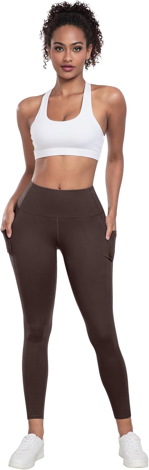 Leggings with Pockets for Women, 6 Packs Soft High Waisted Tummy Control Workout Yoga Pants