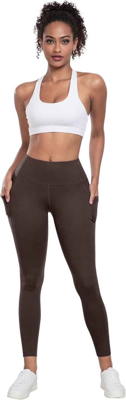 Leggings with Pockets for Women, 6 Packs Soft High Waisted Tummy Control Workout Yoga Pants
