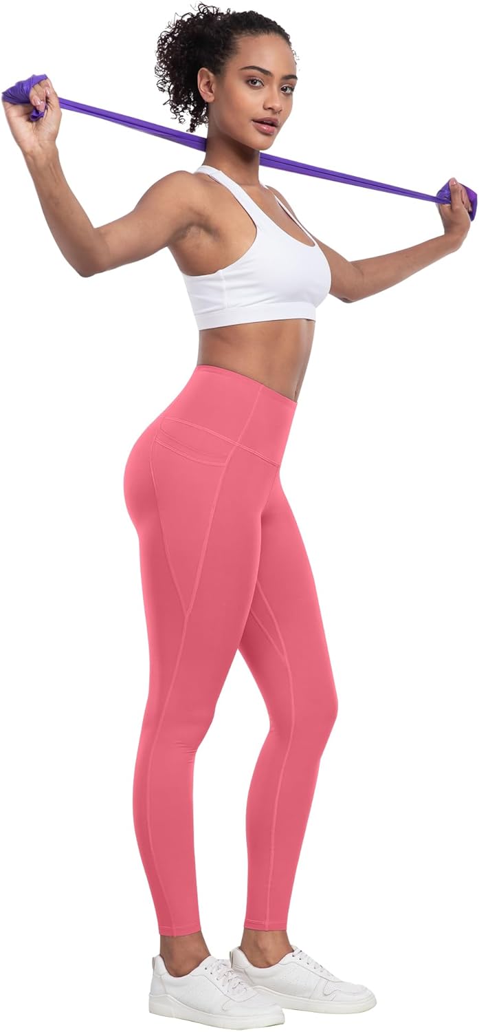 Leggings with Pockets for Women, 6 Packs Soft High Waisted Tummy Control Workout Yoga Pants