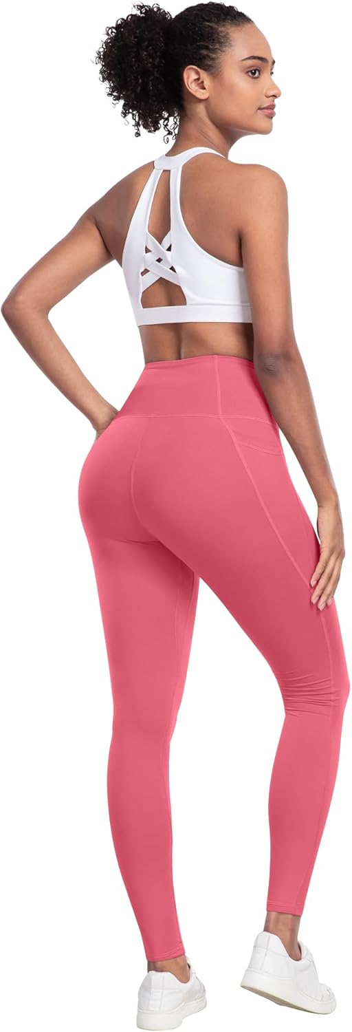 Leggings with Pockets for Women, 6 Packs Soft High Waisted Tummy Control Workout Yoga Pants