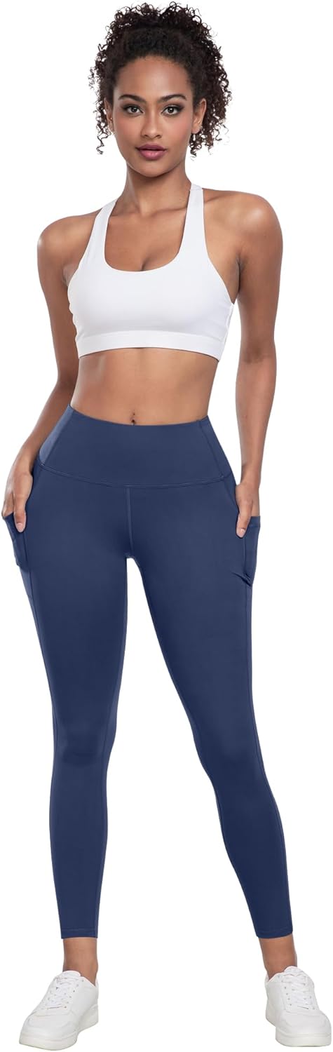 Leggings with Pockets for Women, 6 Packs Soft High Waisted Tummy Control Workout Yoga Pants