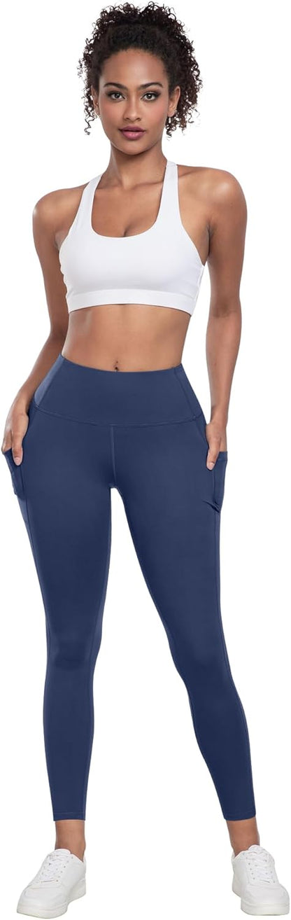 Leggings with Pockets for Women, 6 Packs Soft High Waisted Tummy Control Workout Yoga Pants