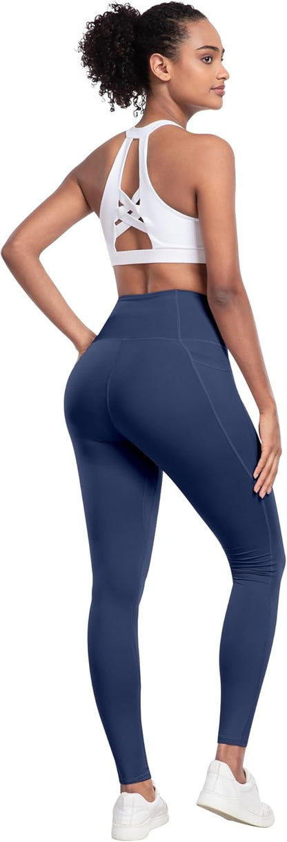Leggings with Pockets for Women, 6 Packs Soft High Waisted Tummy Control Workout Yoga Pants