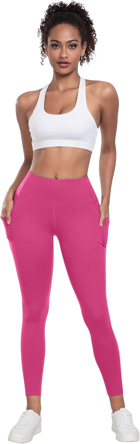Leggings with Pockets for Women, 6 Packs Soft High Waisted Tummy Control Workout Yoga Pants