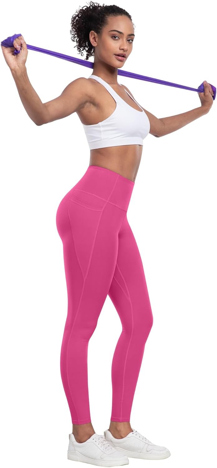 Leggings with Pockets for Women, 6 Packs Soft High Waisted Tummy Control Workout Yoga Pants