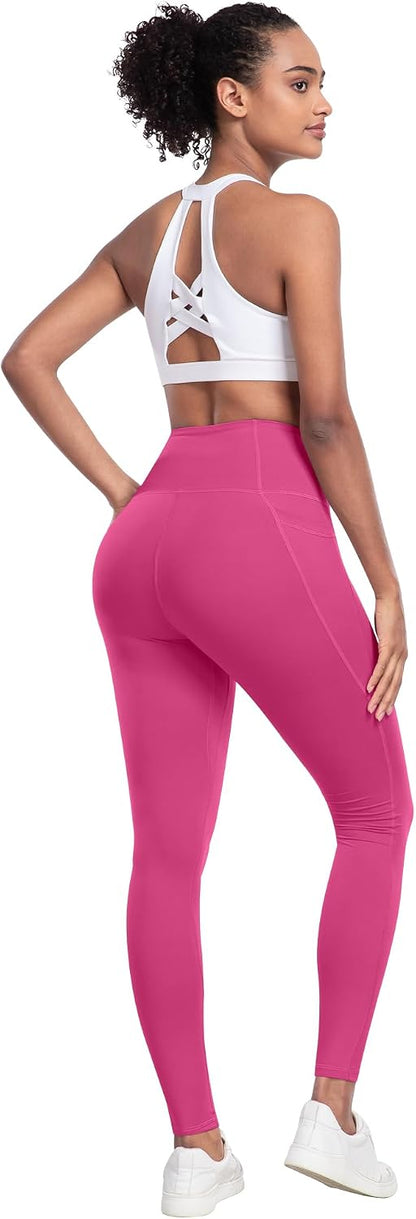 Leggings with Pockets for Women, 6 Packs Soft High Waisted Tummy Control Workout Yoga Pants