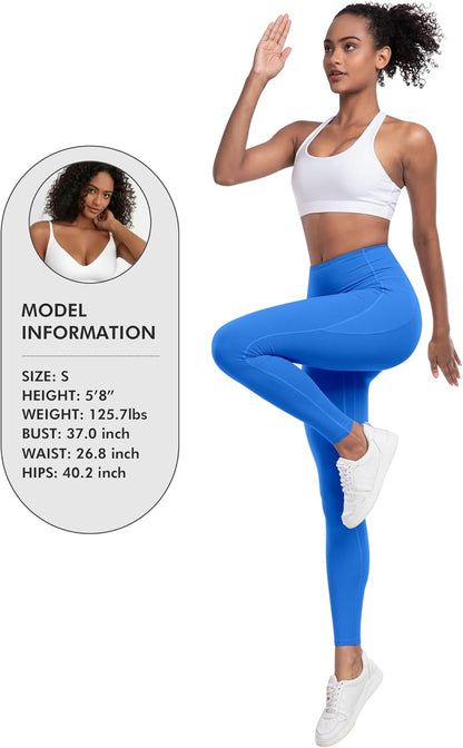 Leggings with Pockets for Women, 6 Packs Soft High Waisted Tummy Control Workout Yoga Pants
