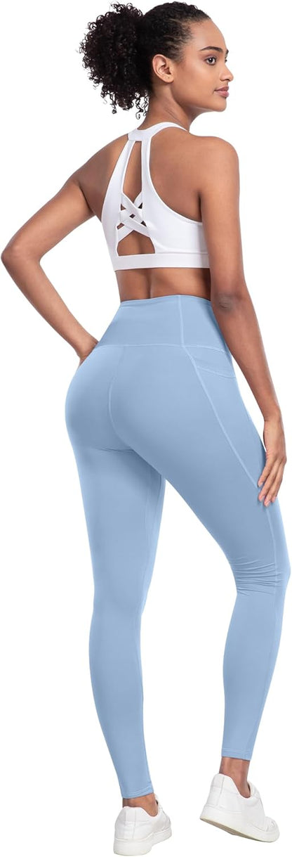 Leggings with Pockets for Women, 6 Packs Soft High Waisted Tummy Control Workout Yoga Pants