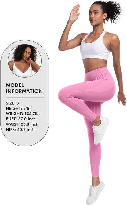 Leggings with Pockets for Women, 6 Packs Soft High Waisted Tummy Control Workout Yoga Pants