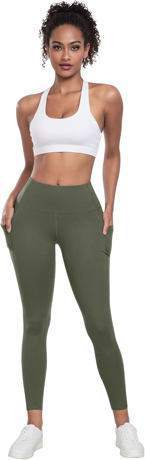Leggings with Pockets for Women, 6 Packs Soft High Waisted Tummy Control Workout Yoga Pants