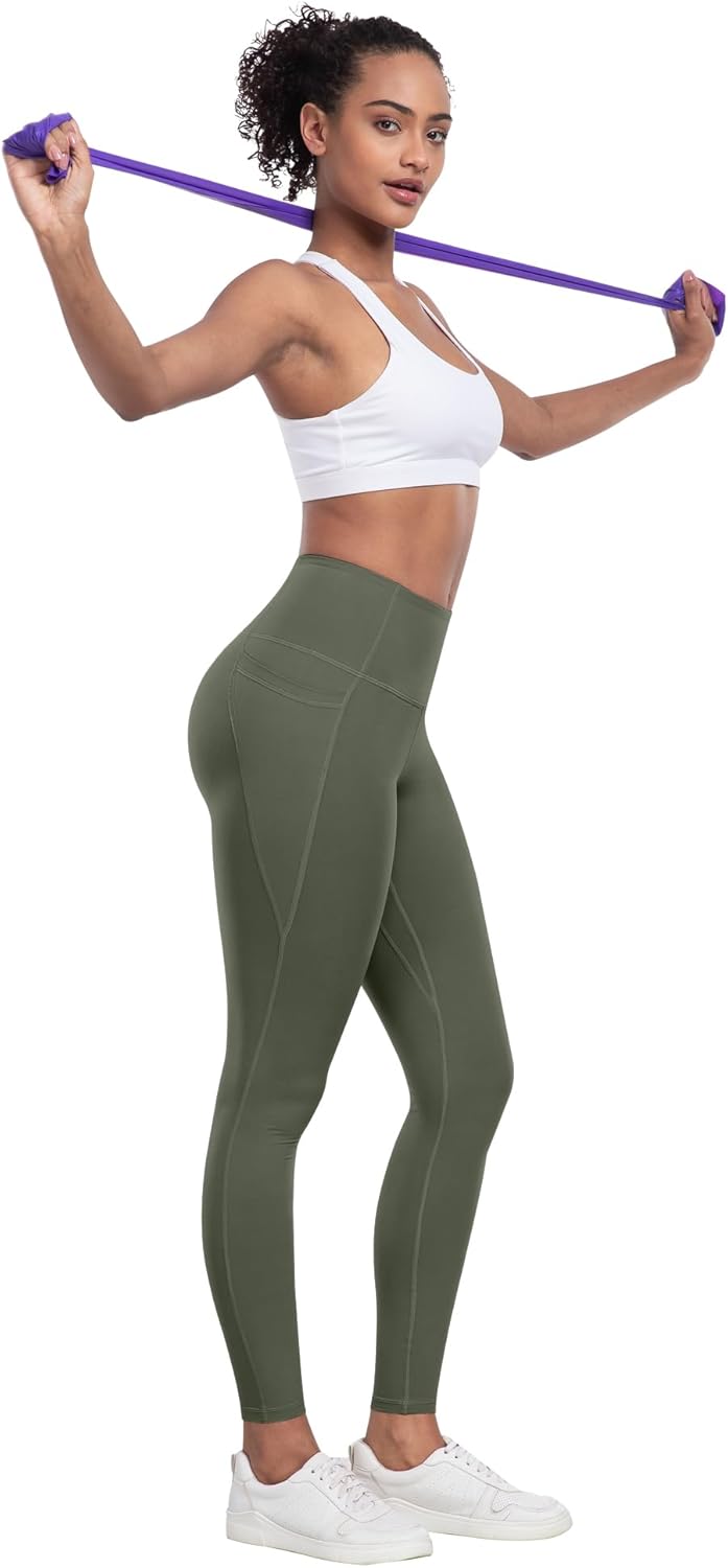 Leggings with Pockets for Women, 6 Packs Soft High Waisted Tummy Control Workout Yoga Pants