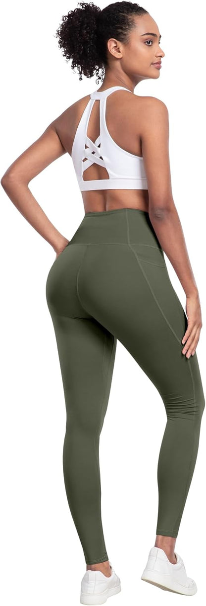 Leggings with Pockets for Women, 6 Packs Soft High Waisted Tummy Control Workout Yoga Pants