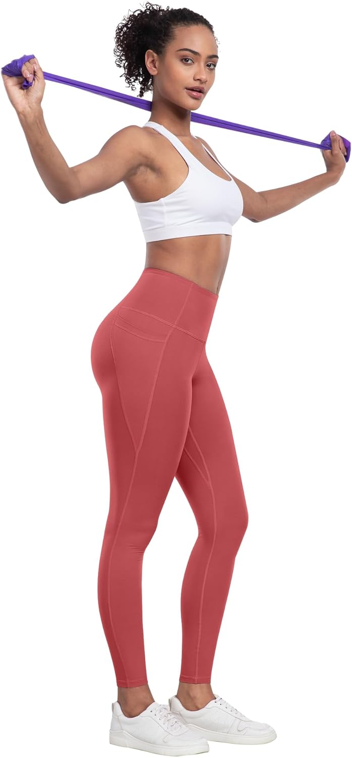 Leggings with Pockets for Women, 6 Packs Soft High Waisted Tummy Control Workout Yoga Pants