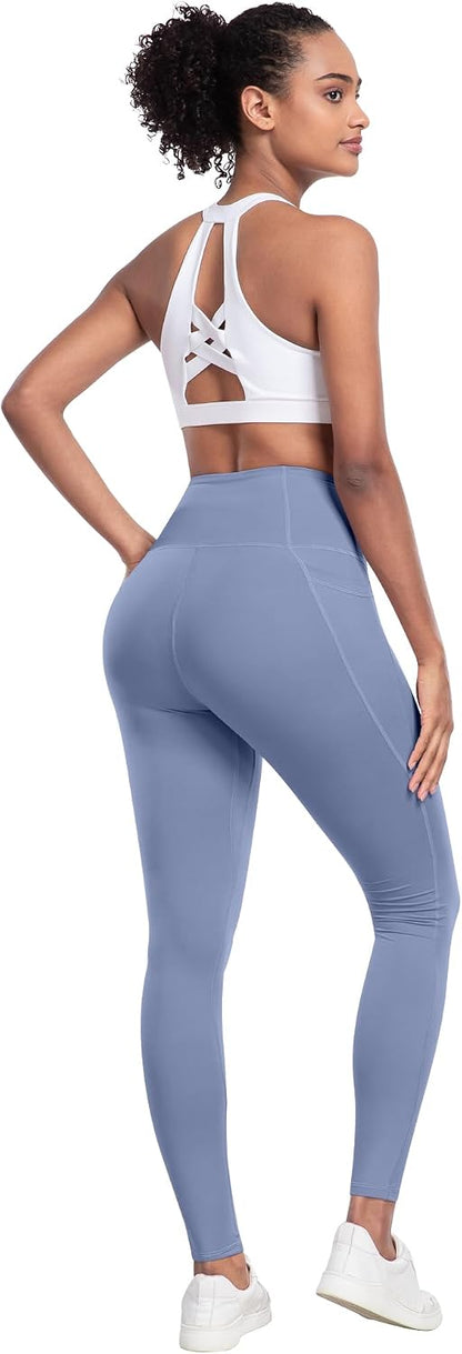 Leggings with Pockets for Women, 6 Packs Soft High Waisted Tummy Control Workout Yoga Pants