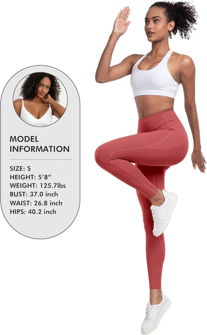 Leggings with Pockets for Women, 6 Packs Soft High Waisted Tummy Control Workout Yoga Pants