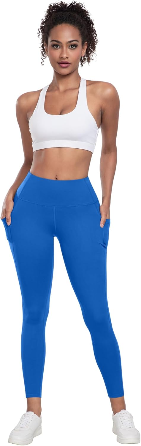 Leggings with Pockets for Women, 6 Packs Soft High Waisted Tummy Control Workout Yoga Pants