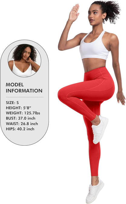 Leggings with Pockets for Women, 6 Packs Soft High Waisted Tummy Control Workout Yoga Pants