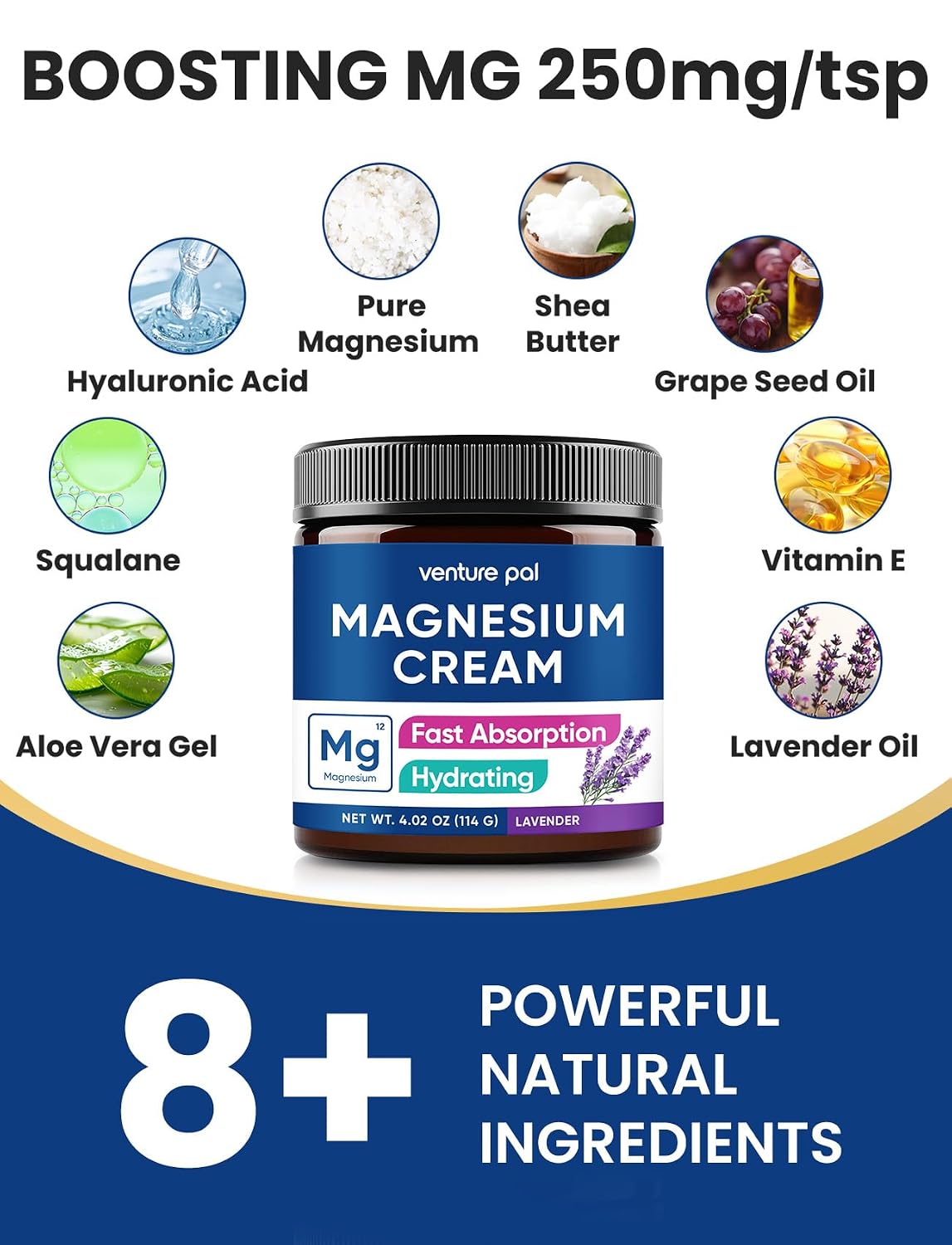 Topical Magnesium Cream, Highly Concentrated Magnesium Lotion