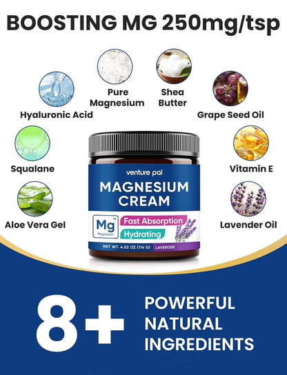 Topical Magnesium Cream, Highly Concentrated Magnesium Lotion