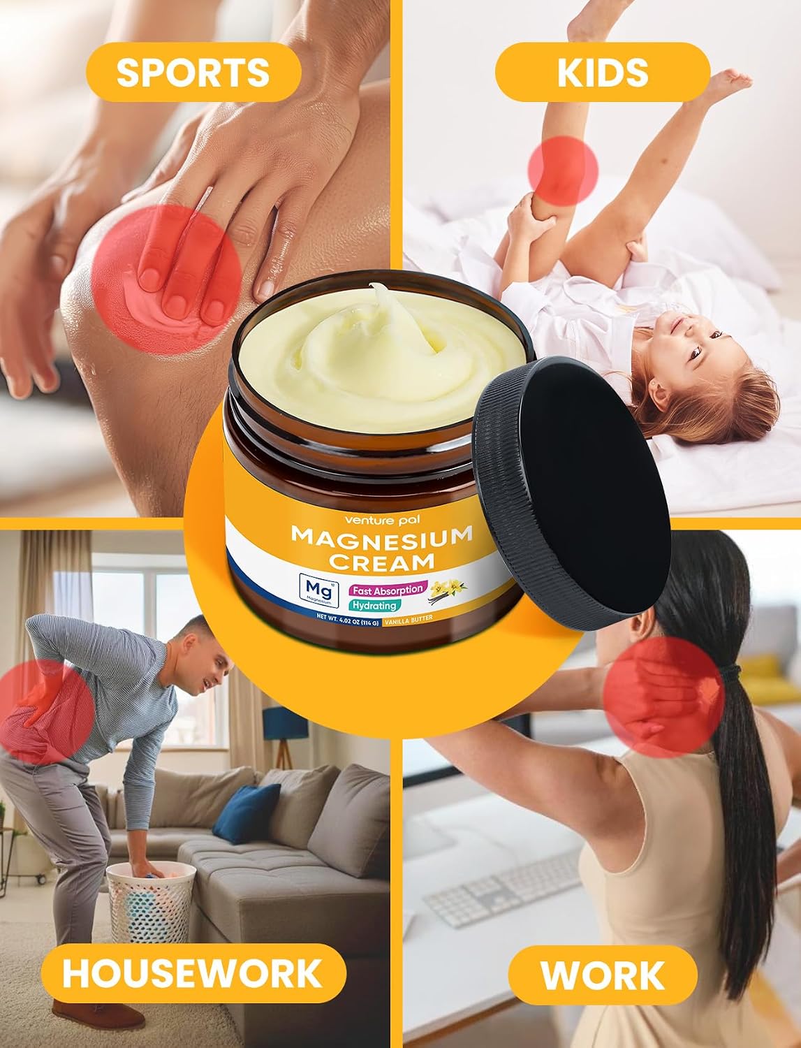 Topical Magnesium Cream, Highly Concentrated Magnesium Lotion