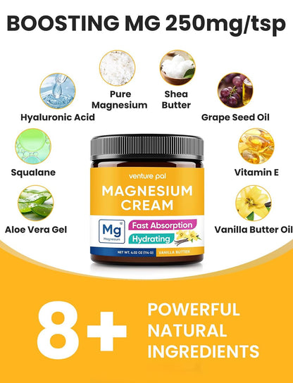 Topical Magnesium Cream, Highly Concentrated Magnesium Lotion