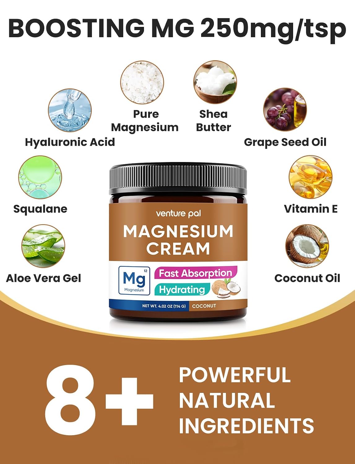 Topical Magnesium Cream, Highly Concentrated Magnesium Lotion