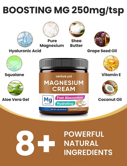 Topical Magnesium Cream, Highly Concentrated Magnesium Lotion