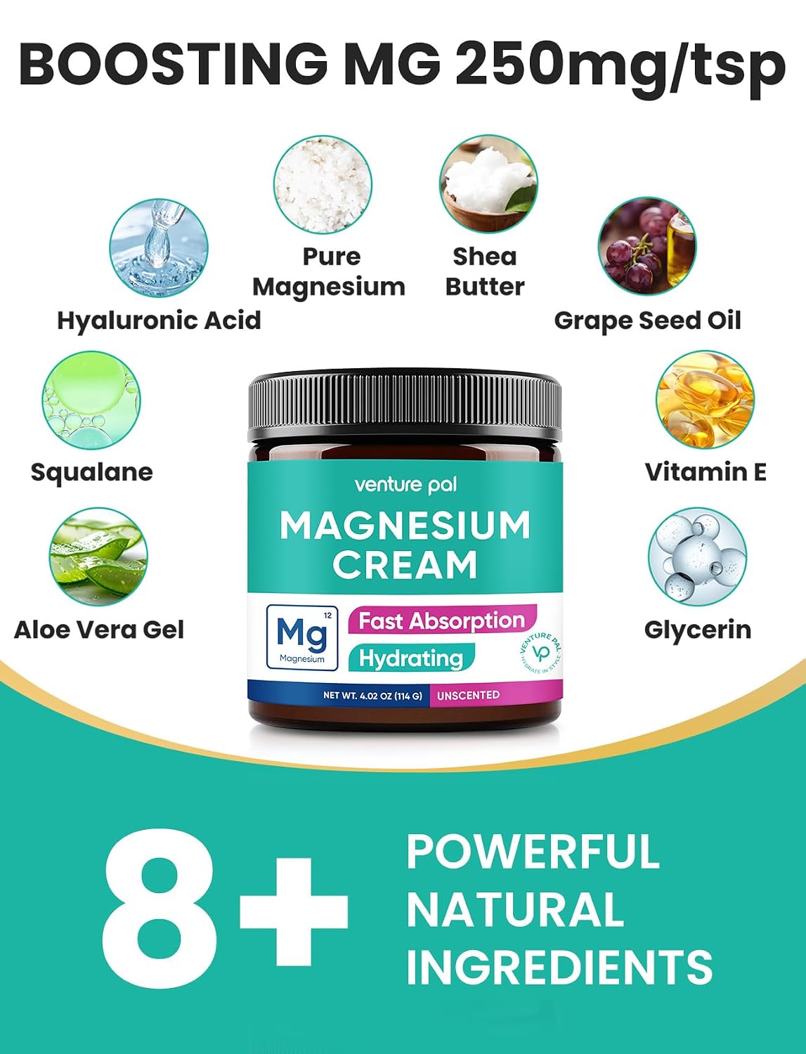 Topical Magnesium Cream, Highly Concentrated Magnesium Lotion