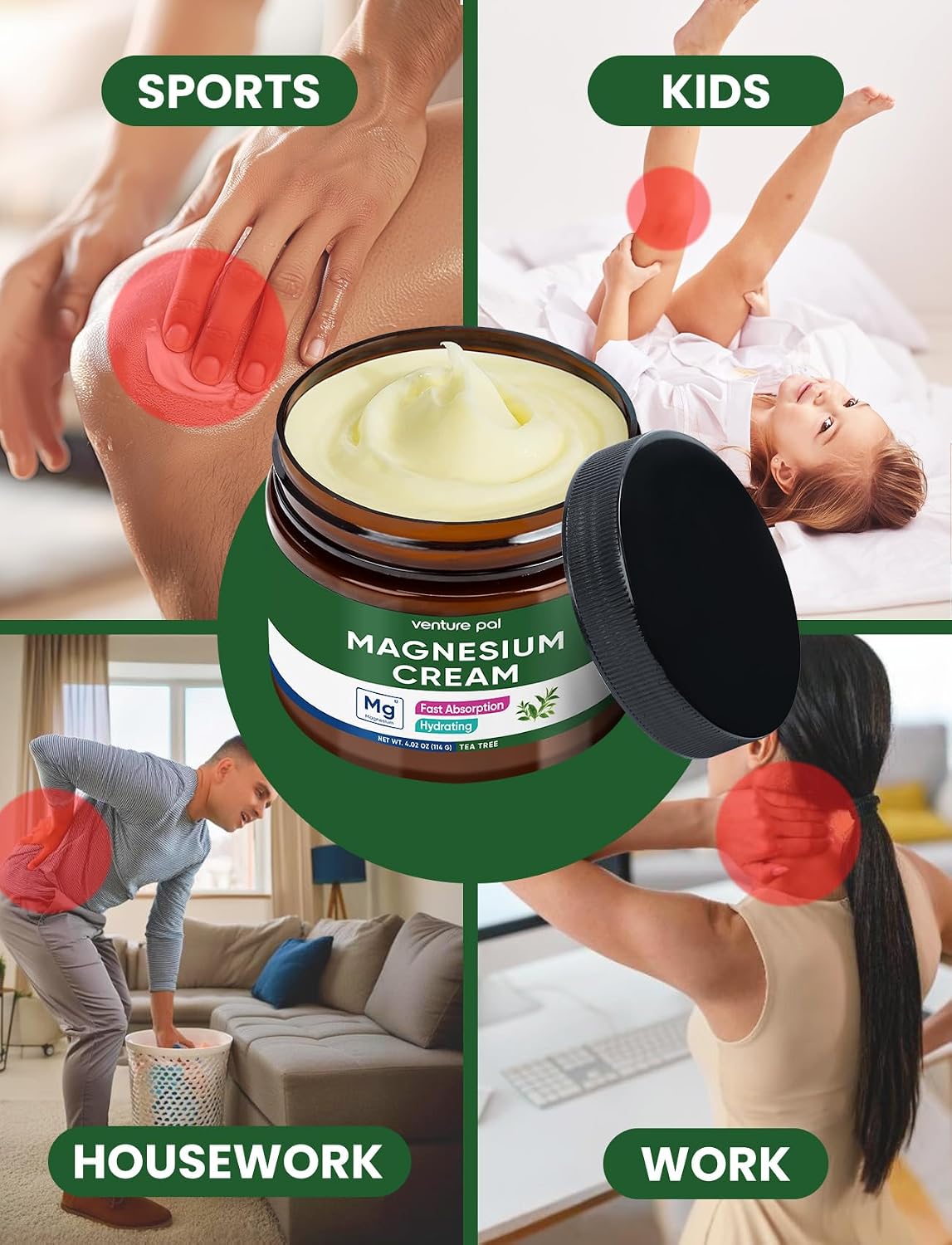 Topical Magnesium Cream, Highly Concentrated Magnesium Lotion