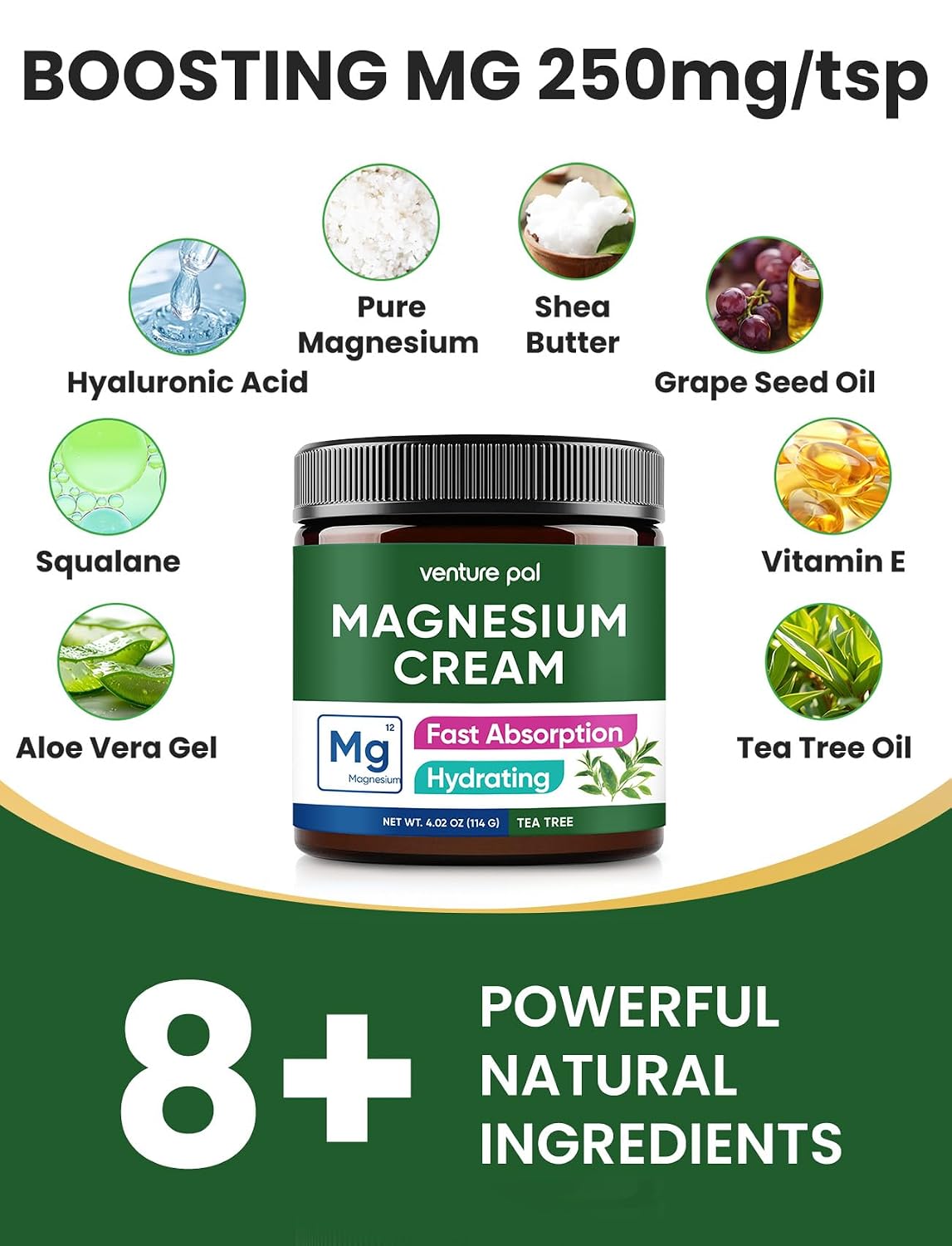 Topical Magnesium Cream, Highly Concentrated Magnesium Lotion