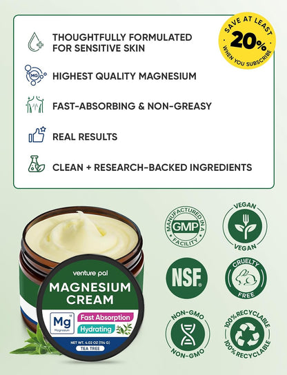 Topical Magnesium Cream, Highly Concentrated Magnesium Lotion