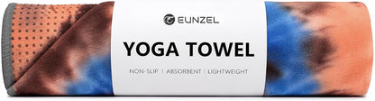 Yoga Towel,Hot Yoga Mat Towel with Grip Dots Sweat Absorbent Non-Slip for Hot Yoga, Pilates and Workout 24" x72", Purple & Blue