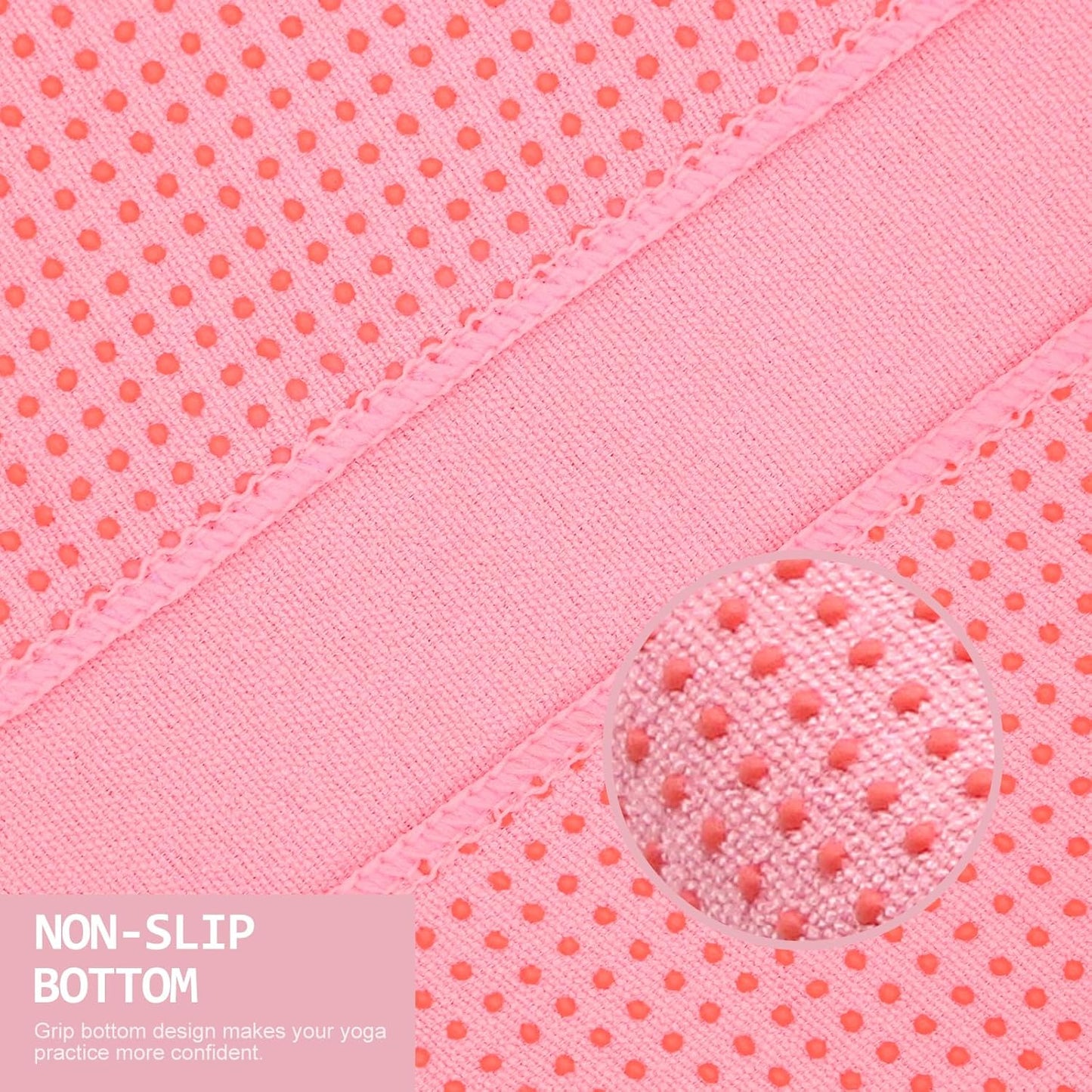 Yoga Towel,Hot Yoga Mat Towel with Grip Dots Sweat Absorbent Non-Slip for Hot Yoga, Pilates and Workout 24" x72", Purple & Blue